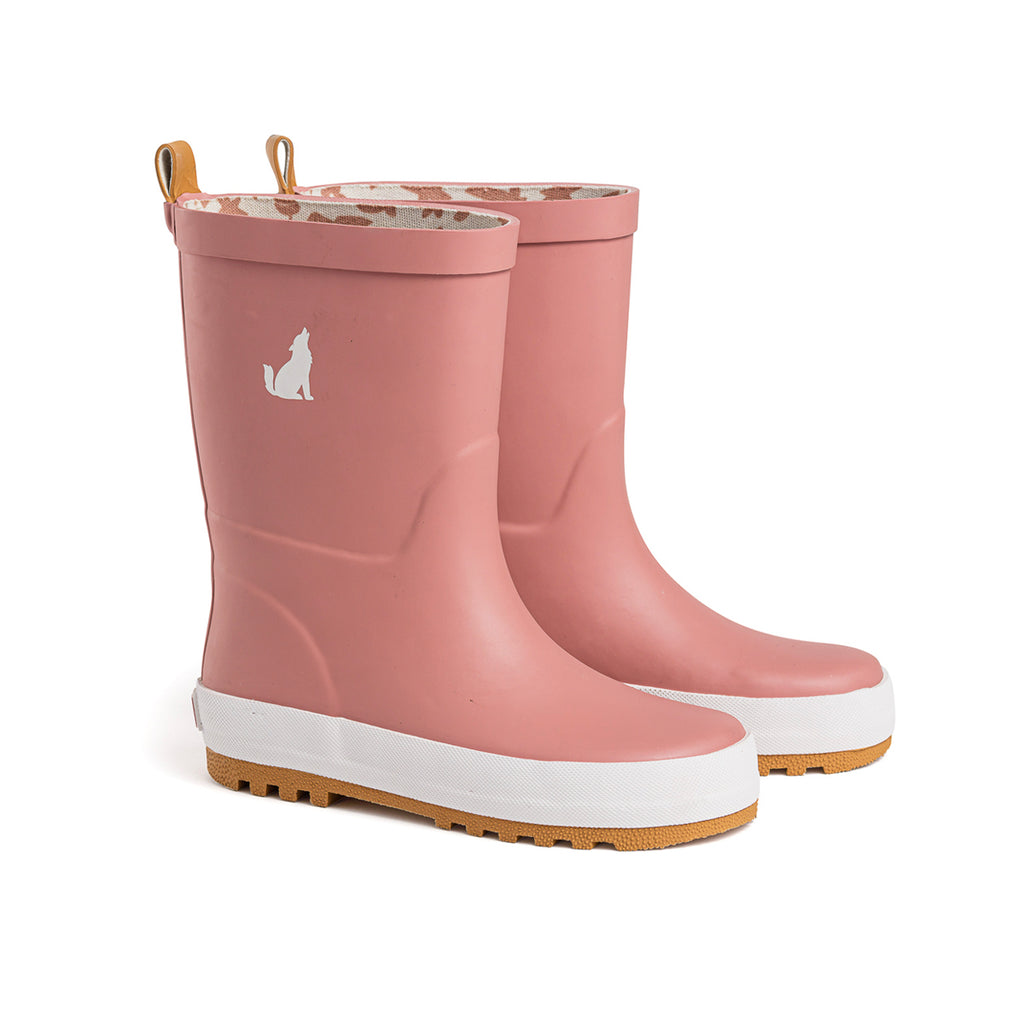 A Pair Of Crywolf Rainboots Dusty Rose - Side View
