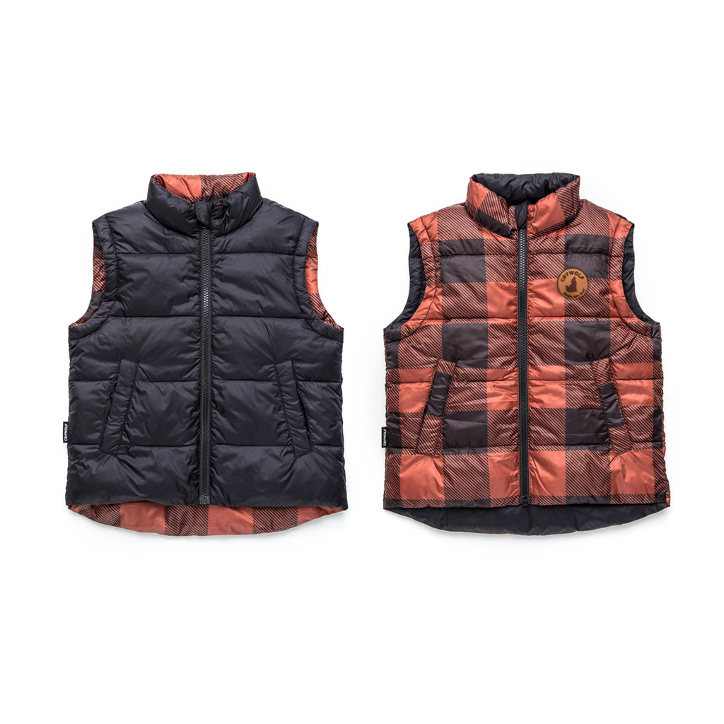 Both Sides Of Crywolf Reversible Vest Plaid Open
