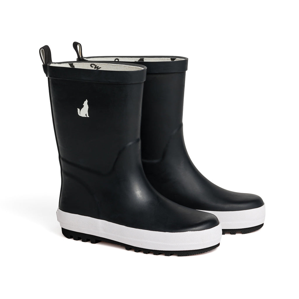 A Pair Of Crywolf Rainboots Black - Side View